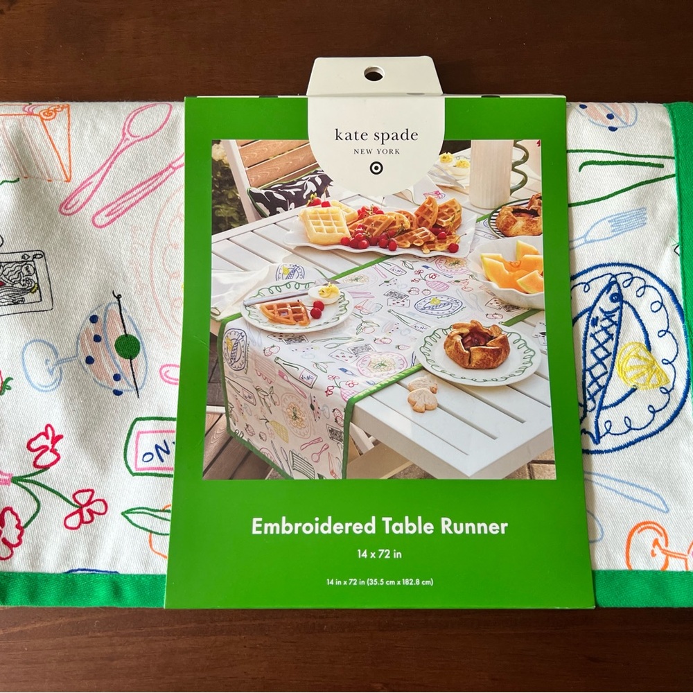 kate spade x Target Picnic Party Table Runner with Multicolor Embroidery/Print